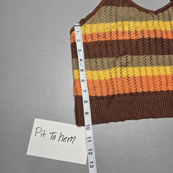 almost famous fall colors knit spaghetti strap crop top women's size 1X - Picture 6 of 9
